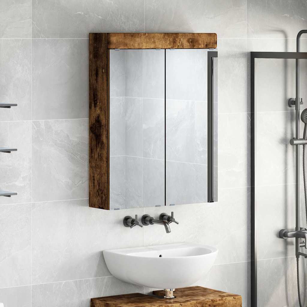 Mobiletto per specchio da bagno con porta TULUM Rovere fumé 880366