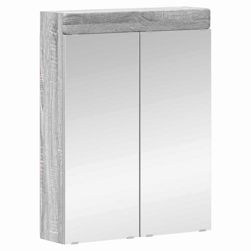 Mobiletto per specchio da bagno con porta TULUM Grigio Sonoma 880367