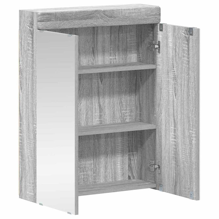 Mobiletto per specchio da bagno con porta TULUM Grigio Sonoma 880367