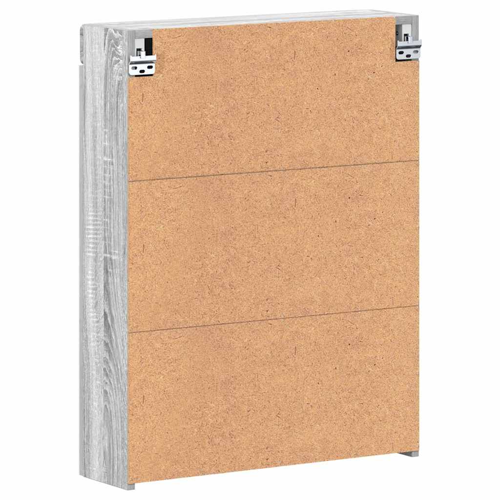 Mobiletto per specchio da bagno con porta TULUM Grigio Sonoma 880367