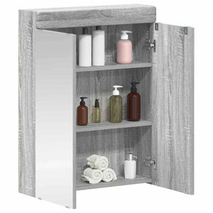 Mobiletto per specchio da bagno con porta TULUM Grigio Sonoma 880367