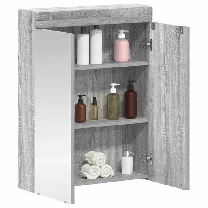 Mobiletto per specchio da bagno con porta TULUM Grigio Sonoma 880367