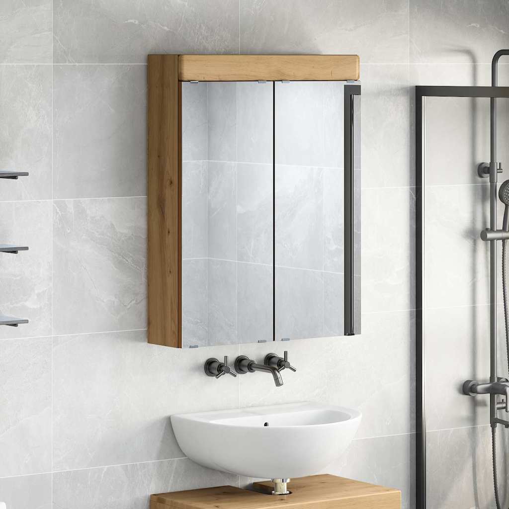 Mobiletto per specchio da bagno TULUM Rovere artigianale 880370