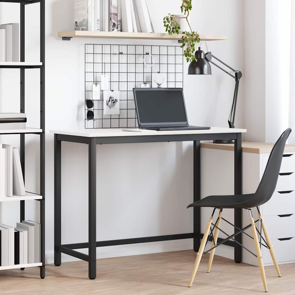 tavolo Bianco 100 x 50 x 77 cm Legno ingegnerizzato e acciaio 873793
