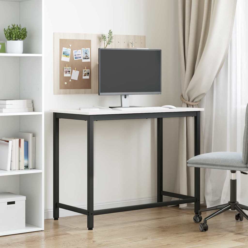 tavolo Bianco 100 x 50 x 77 cm Legno ingegnerizzato e acciaio 873793