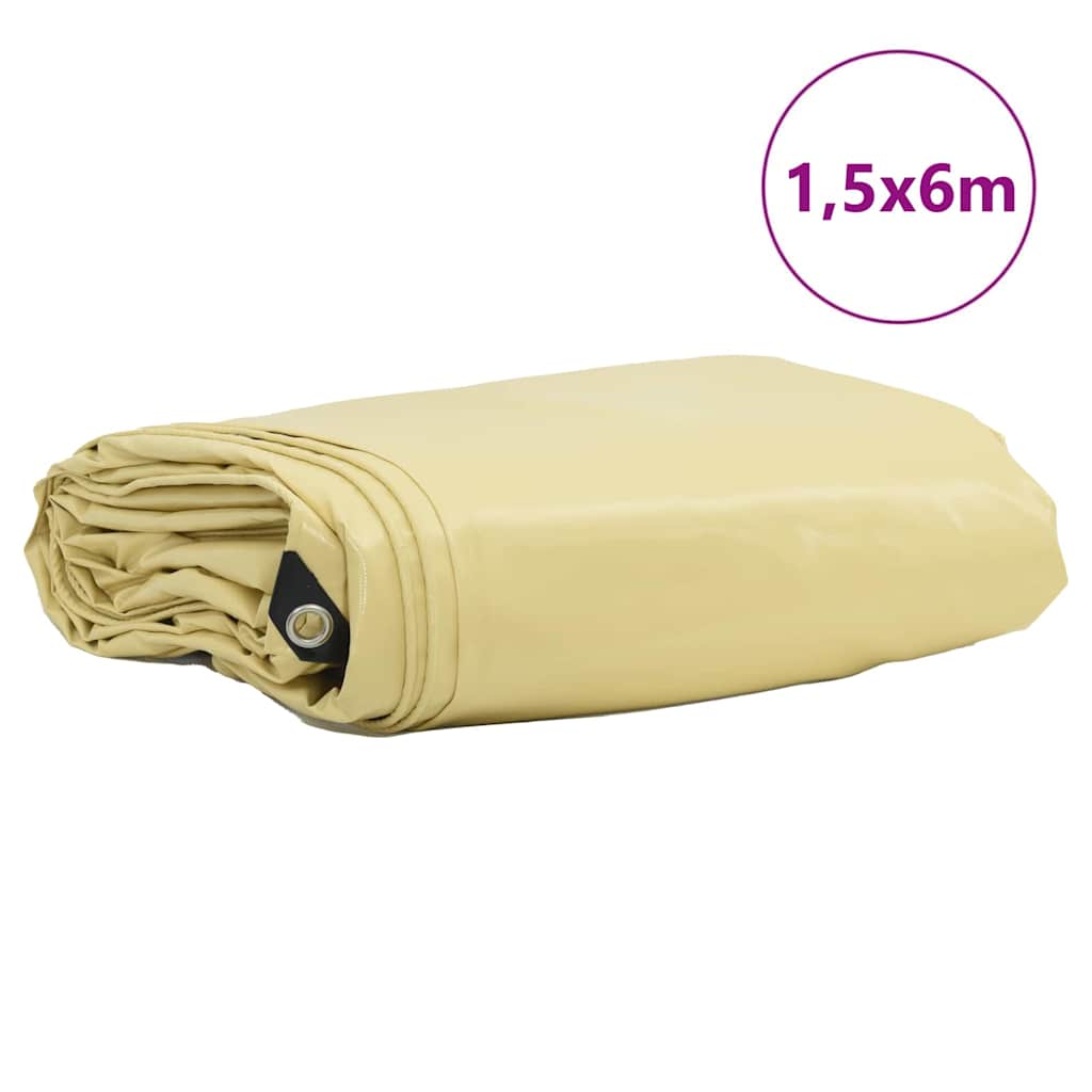 Telo 650g / m² Beige 1,5 x 6 m Tela con rivestimento in PVC 42017739