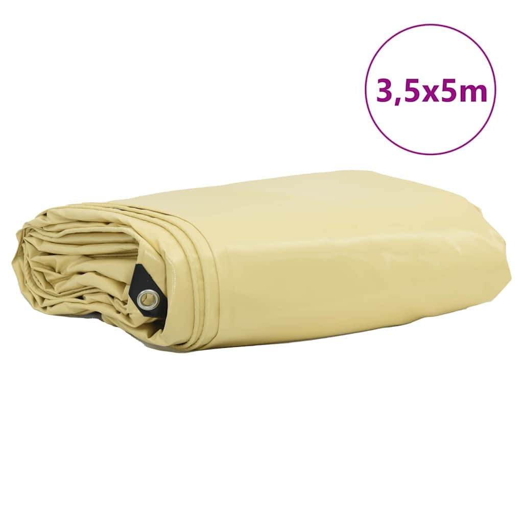 Telo 650g / m² Beige 3,5 x 5 m Tela con rivestimento in PVC 42017743