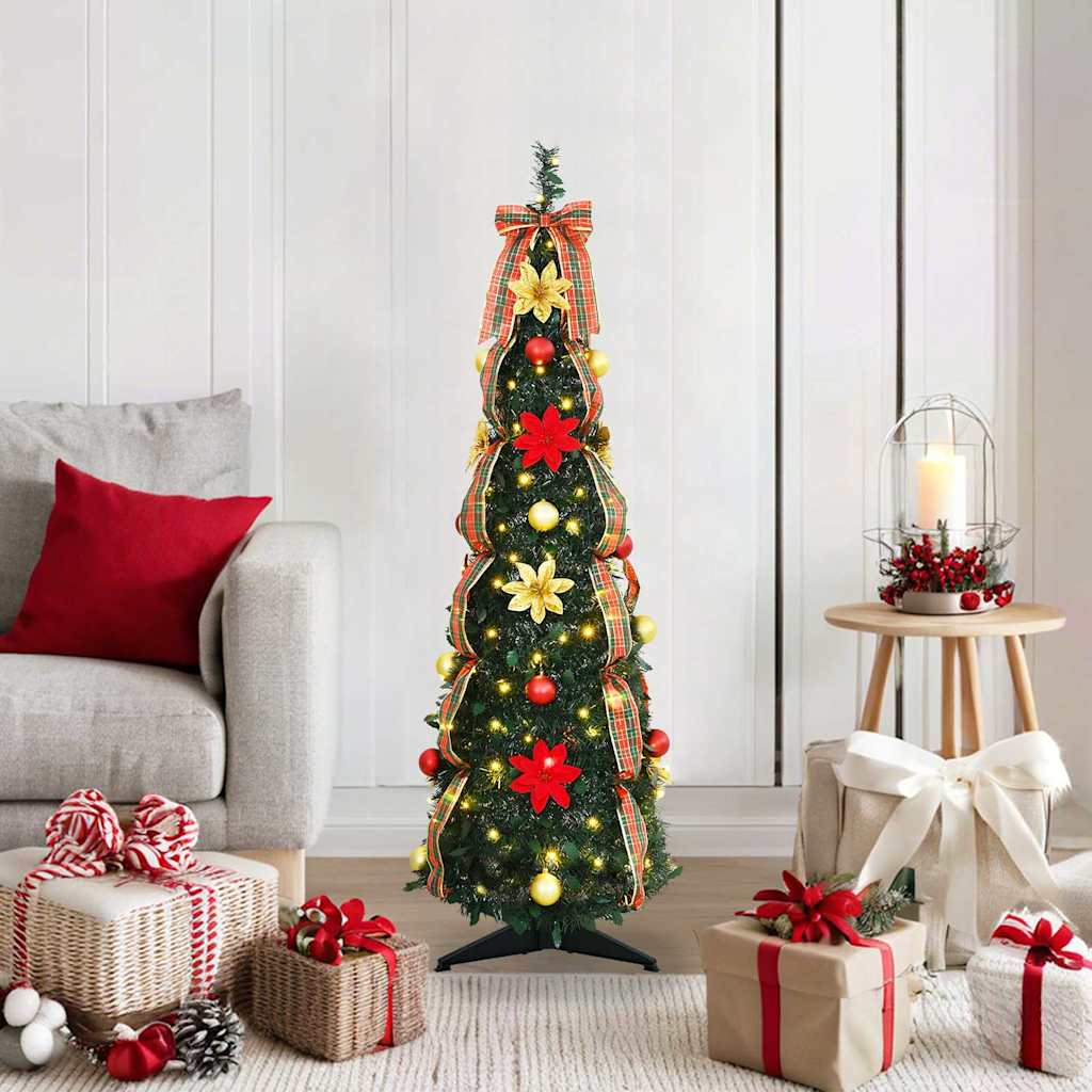 Albero di Natale artificiale con 50 LED Verde 120 cm PVC 42018630