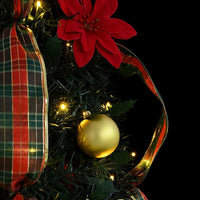 Albero di Natale Artificiale-Albero Natalizio con 100 LED Verde 150 cm PVC