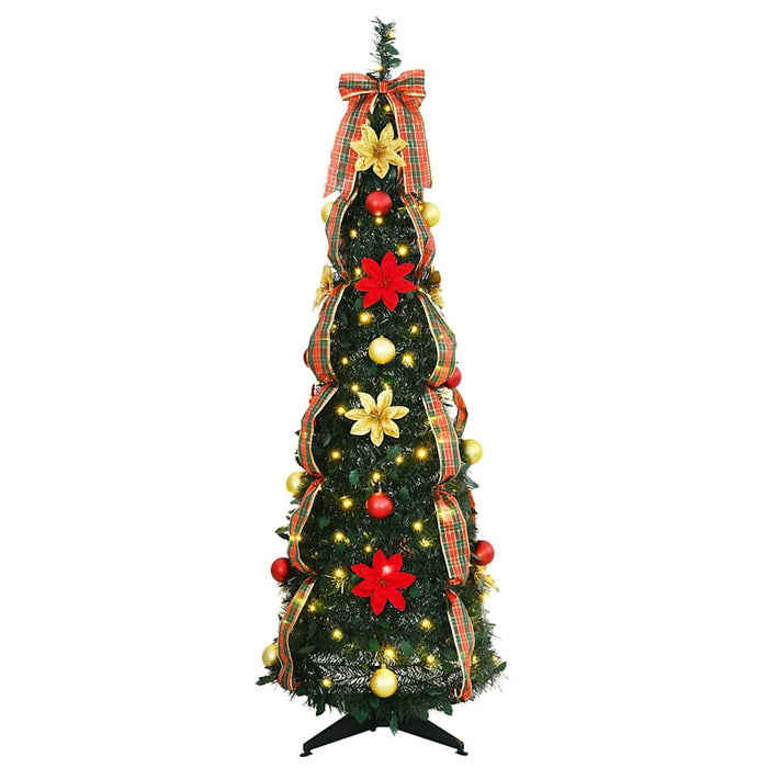 Albero di Natale artificiale con 100 LED Verde 150 cm PVC 42018631