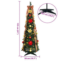 Albero di Natale artificiale con 100 LED Verde 150 cm PVC 42018631