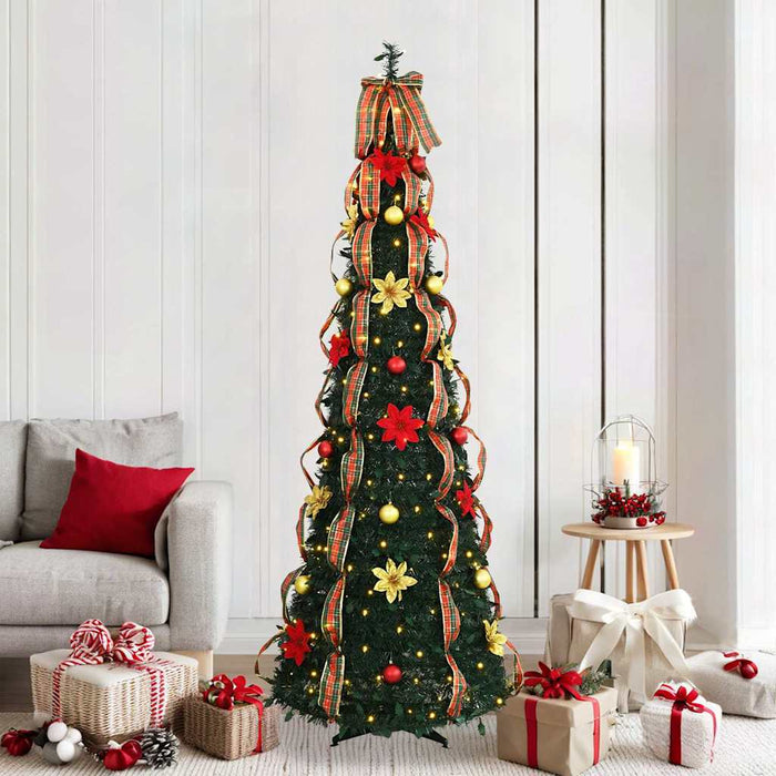 Albero di Natale artificiale con 200 LED Verde 210 cm PVC 42018633