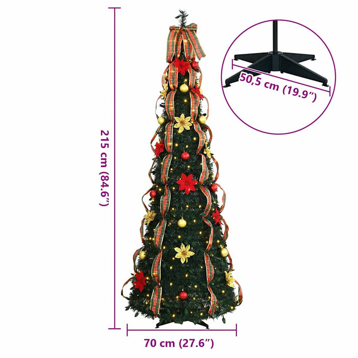 Albero di Natale artificiale con 200 LED Verde 210 cm PVC 42018633