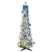 Albero di Natale artificiale con 100 LED Verde 150 cm PVC 42018635