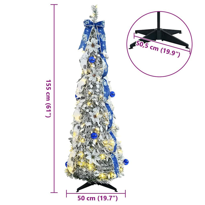 Albero di Natale artificiale con 100 LED Verde 150 cm PVC 42018635