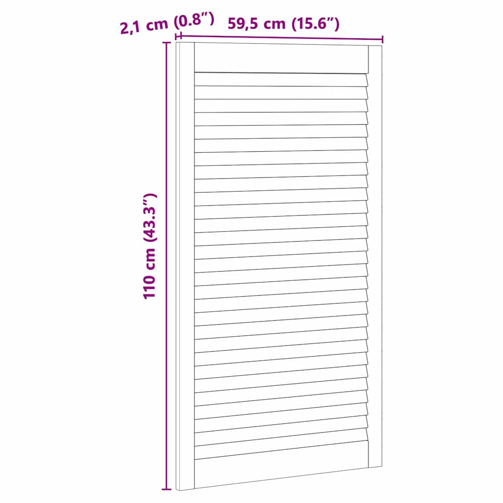vidaXL Porta per Armadio con porta 4 pcs Marrone 110 x 2.1 x 59.5 cm