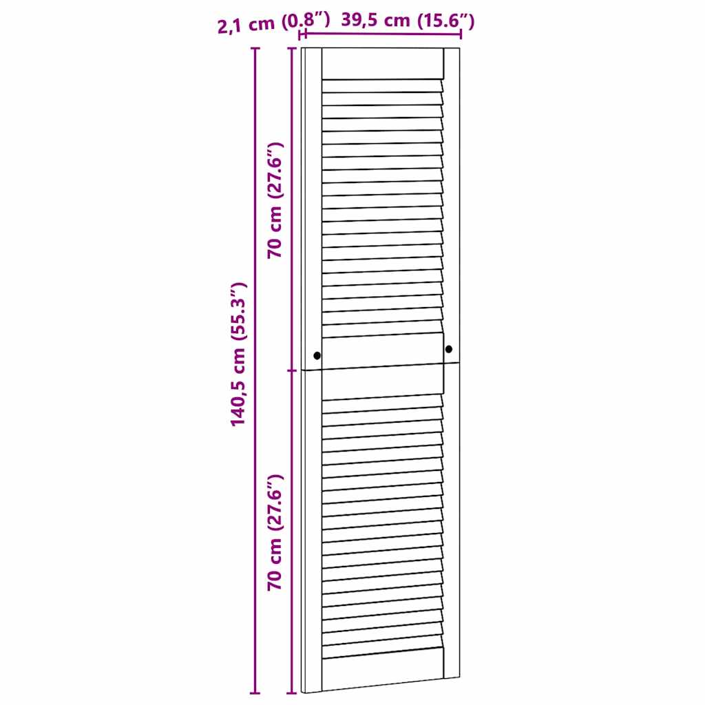 vidaXL Porte per Armadi con porta 4 pcs Marrone 140.5 x 39.5 x 2.1 cm