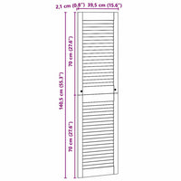 vidaXL Porte per Armadi con porta 4 pcs Marrone 140.5 x 39.5 x 2.1 cm