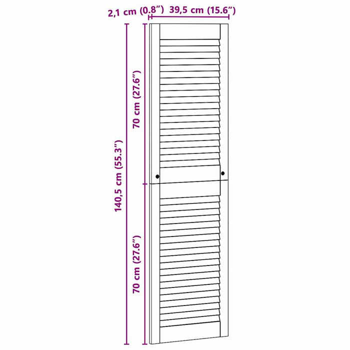 vidaXL Porte per Armadi con porta 4 pcs Marrone 140.5 x 39.5 x 2.1 cm