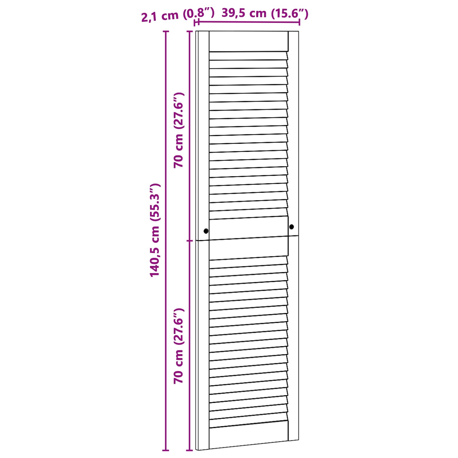 Porta per Armadio con porta 4 pcs Naturale 140.5 x 2 x 59.5 cm 3394497