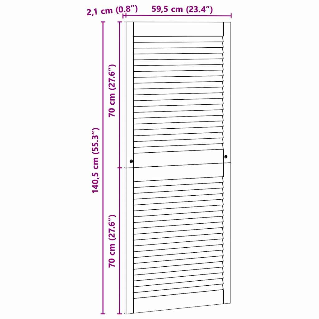 vidaXL Porte per Armadi con porta 4 pcs Marrone 140.5 x 59.5 x 2.1 cm