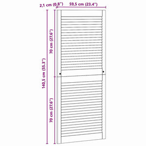 vidaXL Porte per Armadi con porta 4 pcs Marrone 140.5 x 59.5 x 2.1 cm
