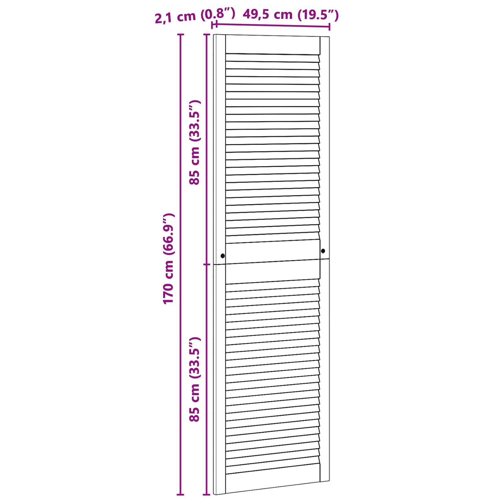 Porta per Armadio con porta 4 pcs Naturale 140.5 x 2 x 59.5 cm 3394501