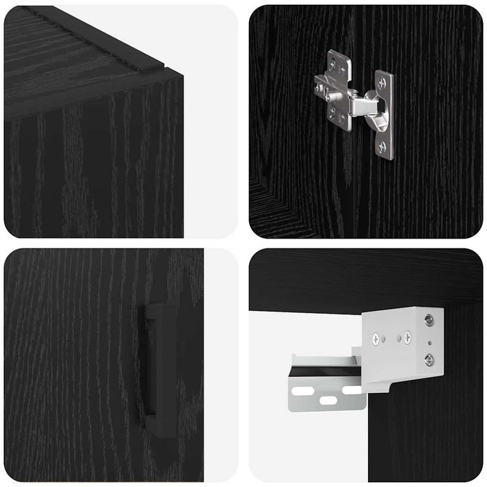 Armadi da Muro 2 pcs Rovere nero 69.5 x 34 x 90 cm 3394508