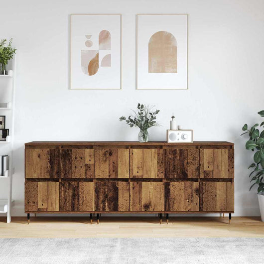 vidaXL Sideboards 3 pcs Legno vecchio 180 x 35 x 70 cm