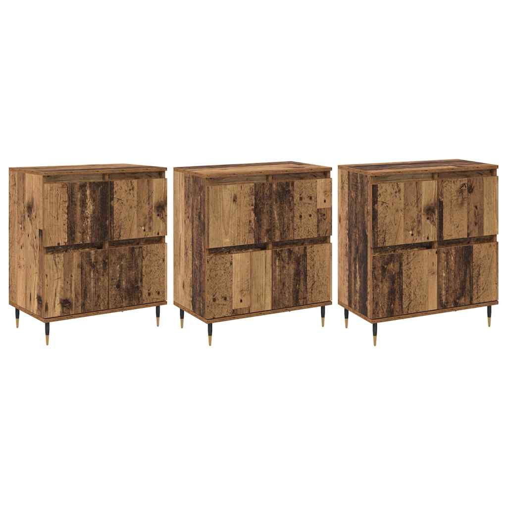 vidaXL Sideboards 3 pcs Legno vecchio 180 x 35 x 70 cm