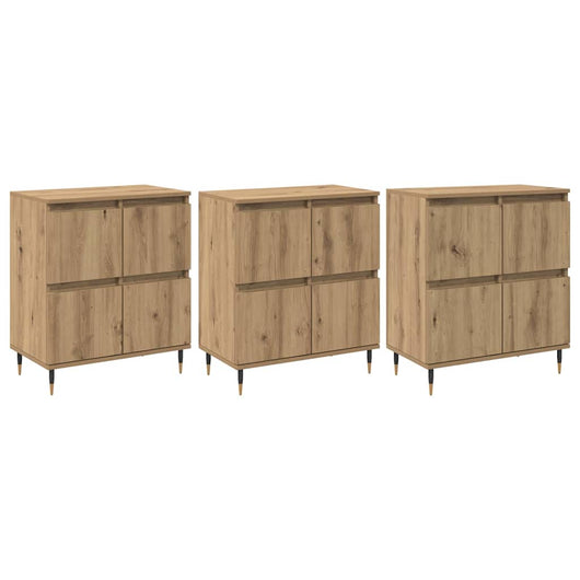 vidaXL Sideboards 3 pcs rovere artigianale 180 x 35 x 70 cm