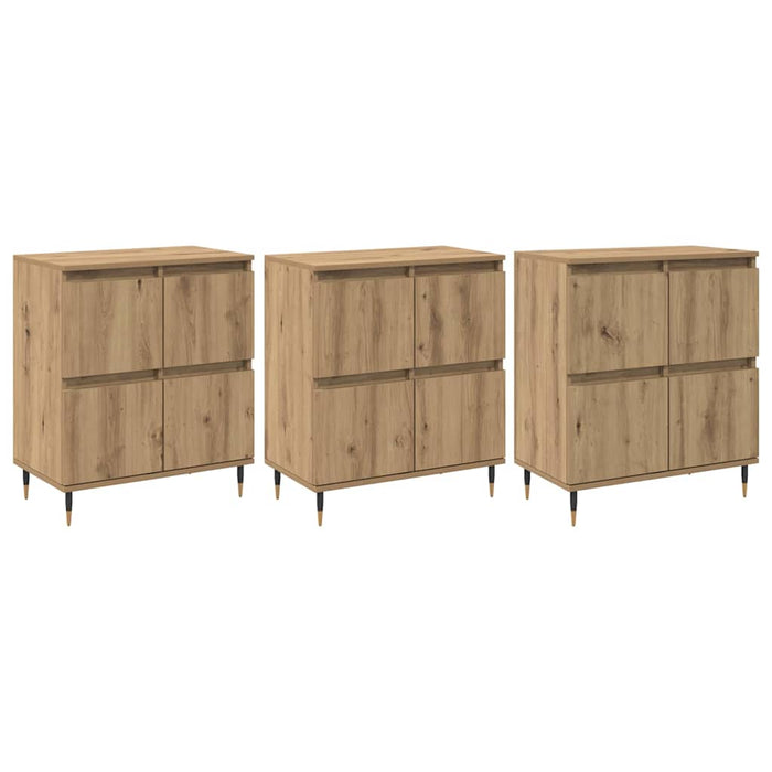 vidaXL Sideboards 3 pcs rovere artigianale 180 x 35 x 70 cm