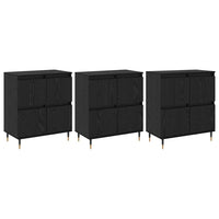 vidaXL Sideboards 3 pcs Rovere nero 180 x 35 x 70 cm Legno multistrato