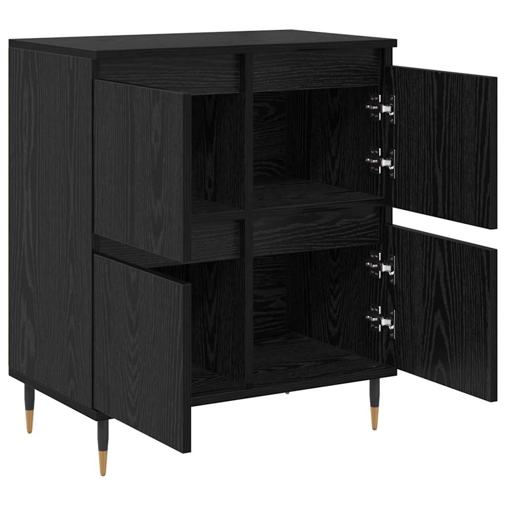 vidaXL Sideboards 3 pcs Rovere nero 180 x 35 x 70 cm Legno multistrato