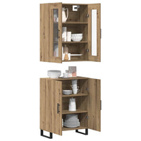 Credenza 2 pz-Set di 2 Buffet-Armadio da cucina rovere artigianale Legno multistrato 657312