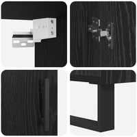 Credenza 2 pz-Set di 2 Buffet-Armadio da cucina Rovere nero Legno multistrato 388822