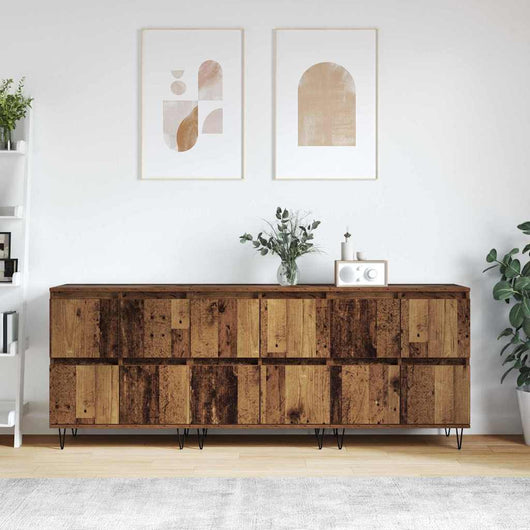 vidaXL Sideboards 3 pcs Legno vecchio 180 x 35 x 70 cm