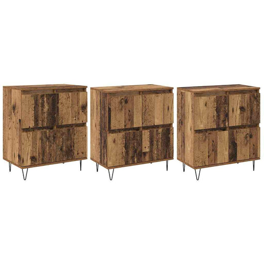 vidaXL Sideboards 3 pcs Legno vecchio 180 x 35 x 70 cm
