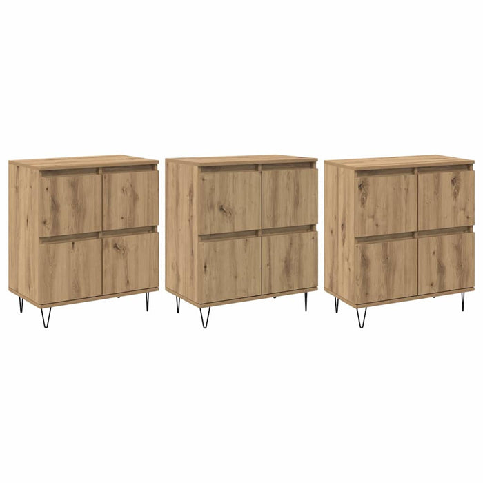 vidaXL Sideboards 3 pcs rovere artigianale 180 x 35 x 70 cm