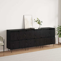 vidaXL Sideboards 3 pcs Rovere nero 180 x 35 x 70 cm Legno multistrato