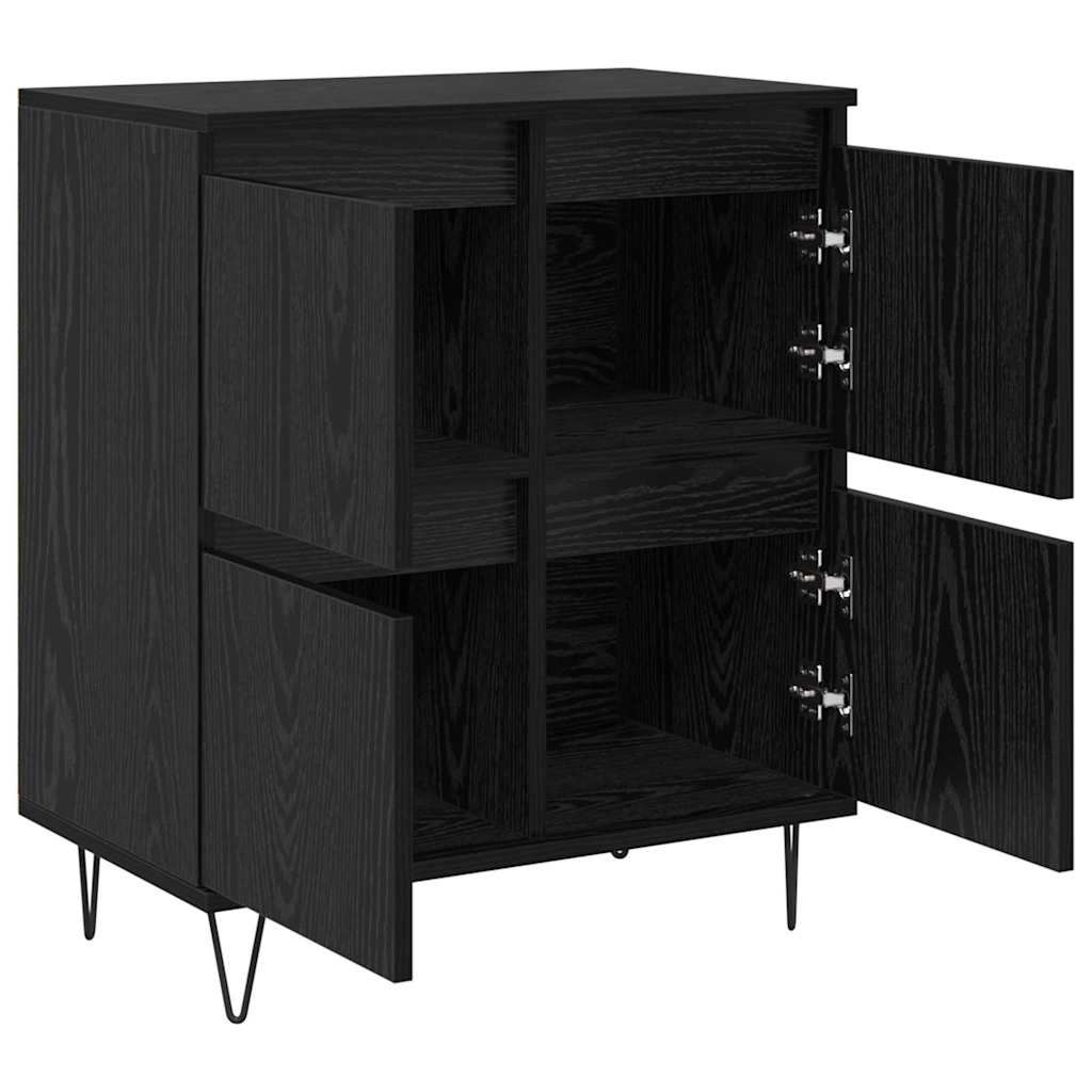 vidaXL Sideboards 3 pcs Rovere nero 180 x 35 x 70 cm Legno multistrato