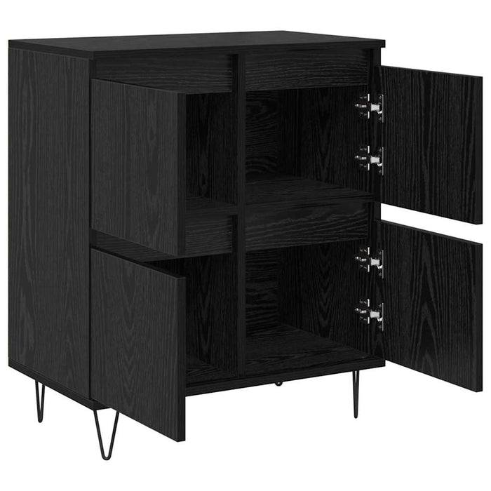vidaXL Sideboards 3 pcs Rovere nero 180 x 35 x 70 cm Legno multistrato