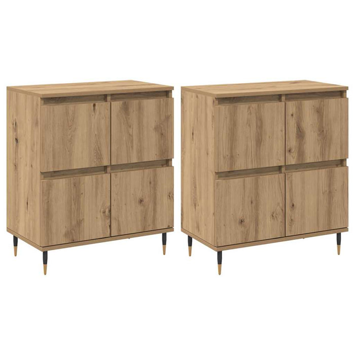 vidaXL Sideboards 2 pcs rovere artigianale 120 x 35 x 70 cm