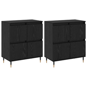vidaXL Sideboards 2 pcs Rovere nero 120 x 35 x 70 cm Legno multistrato