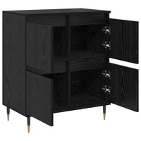 vidaXL Sideboards 2 pcs Rovere nero 120 x 35 x 70 cm Legno multistrato