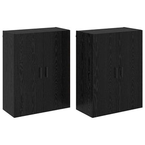 vidaXL Armadi da Muro 2 pcs Rovere nero 69.5 x 34 x 90 cm