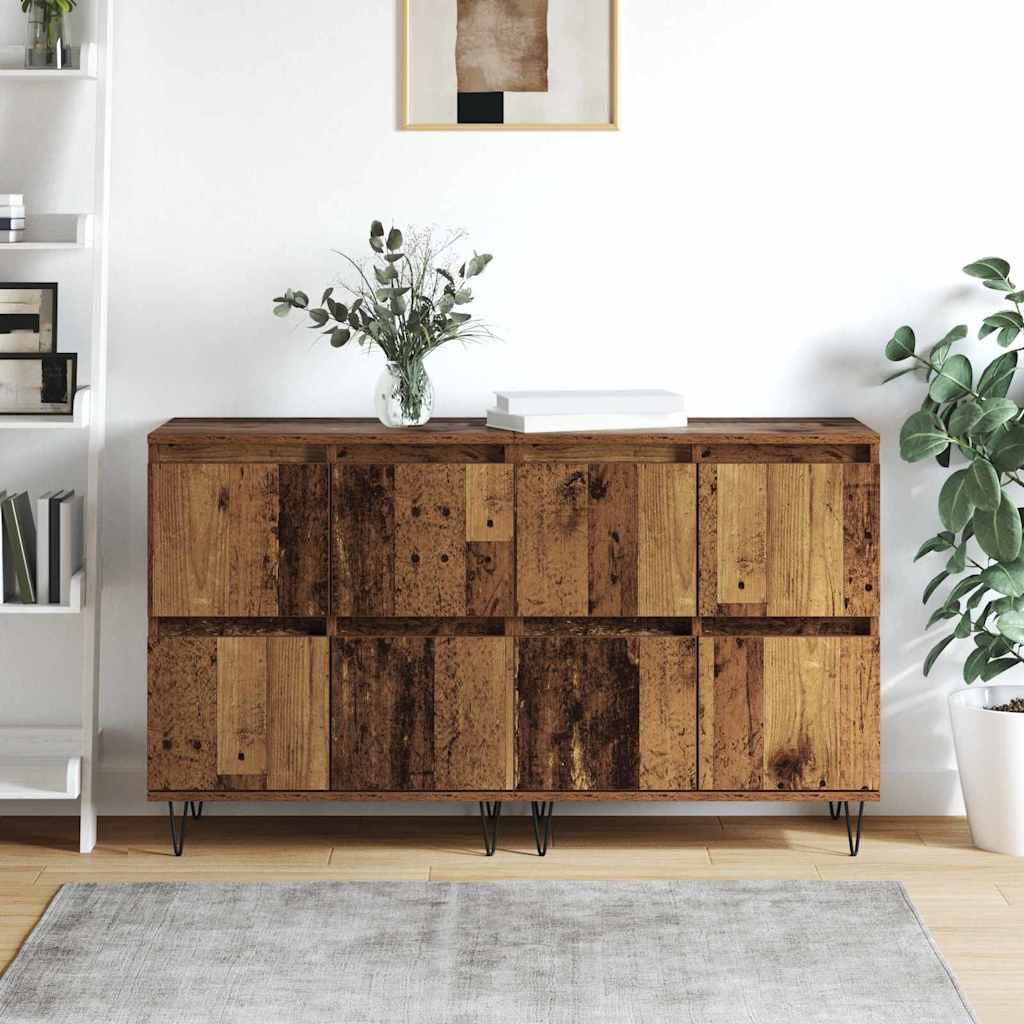 vidaXL Sideboards 2 pcs Legno vecchio 120 x 35 x 70 cm