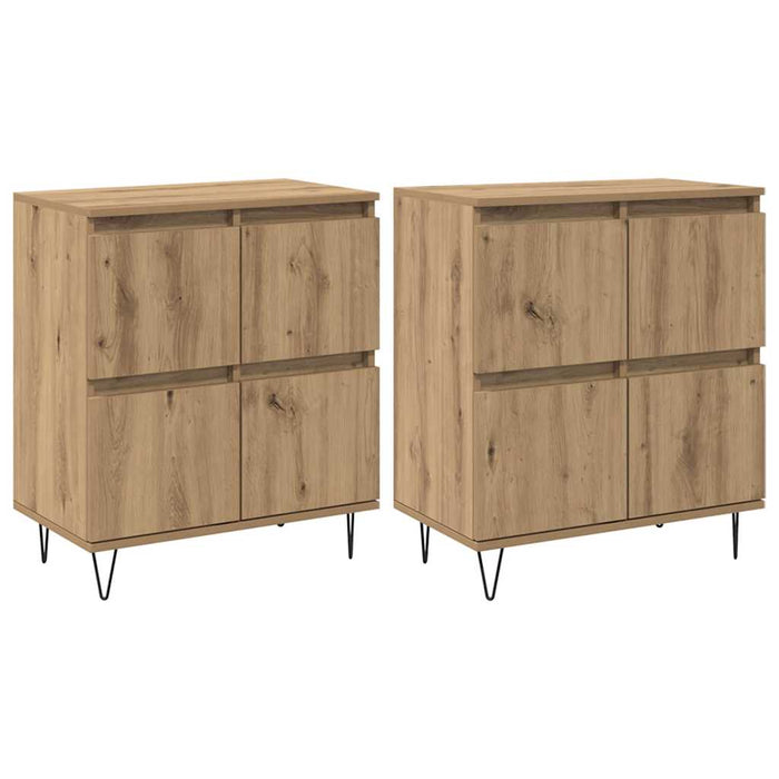 vidaXL Sideboards 2 pcs rovere artigianale 120 x 35 x 70 cm