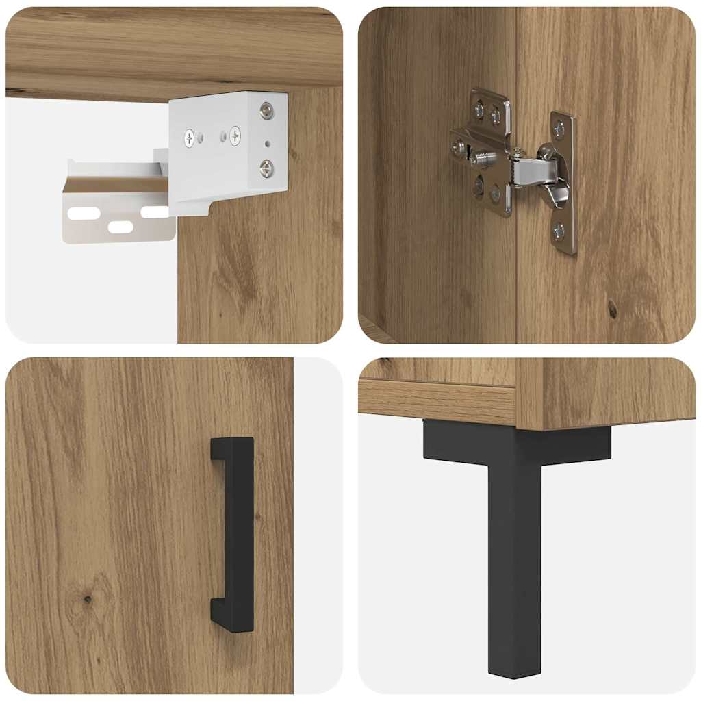 vidaXL Credenza rovere artigianale 69,5 x 34 x 180 cm