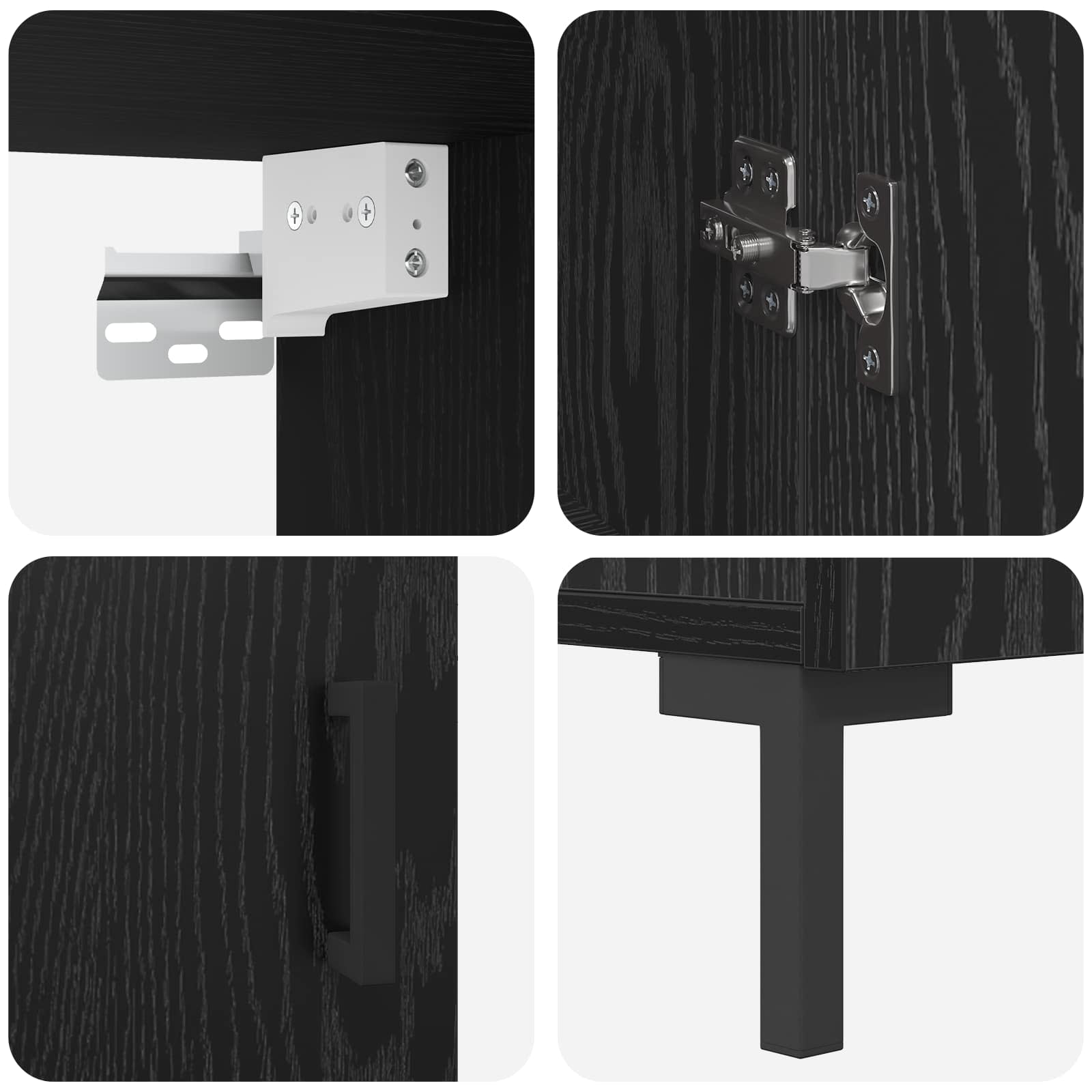 Credenza Rovere nero 69,5 x 34 x 180 cm Legno multistrato 3394541